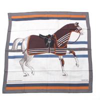 エルメス HERMES シルク×カシミヤ カレH 100