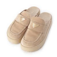 プラダ PRADA スエード トライアングルロゴ フラットフォーム