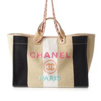 シャネル CHANEL ドーヴィルGM ストロー レザー