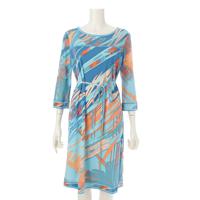 レオナール LEONARD カンカン素材 ベルト付き 総柄