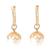 アガット agete パールチャーム フープ ピアス