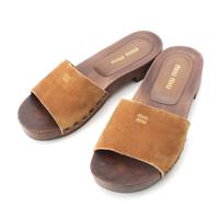 ミュウミュウ MIUMIU スエード ウッド ロゴ