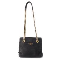 プラダ PRADA スエード トライアングルロゴ ショルダーバッグ