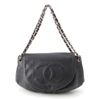 シャネル CHANEL キャビアスキン ココマーク ハーフムーン