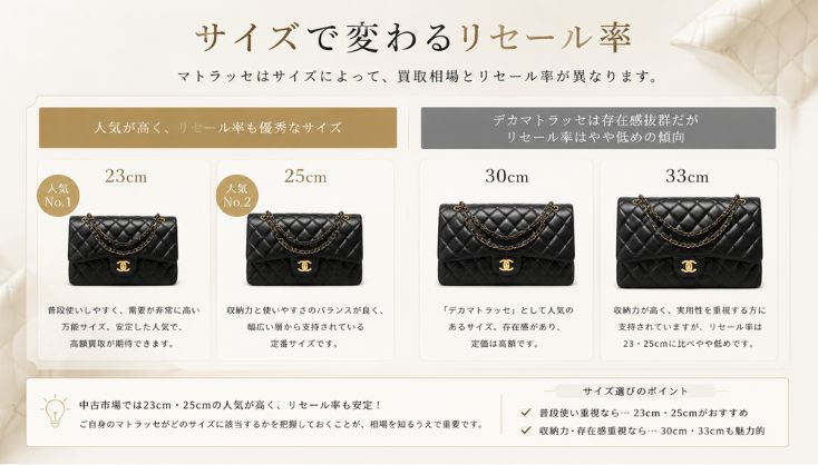 シャネル マトラッセ サイズ