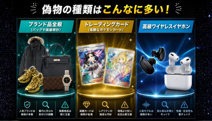 偽物出品が多いカテゴリー