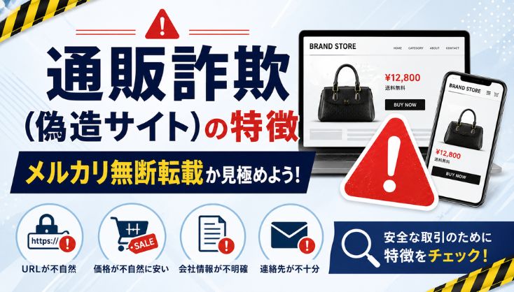 通販詐欺（偽造サイト）の特徴｜メルカリ無断転載か見極めよう！