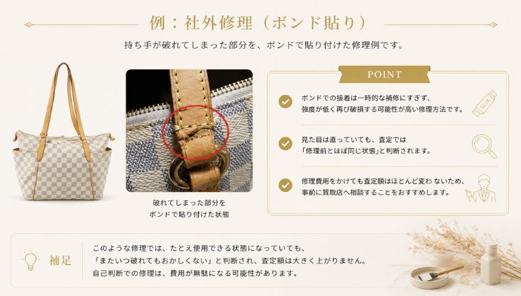 ボンド補修の例
