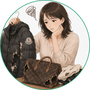 ボロボロバッグ・服に悩む女性