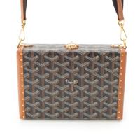 ゴヤール GOYARD ディンキャンバス×セルヴォンカーフスキン ブゾン ショルダーバッグ