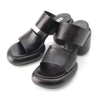 ジルサンダー JIL SANDER レザー ブロックヒール