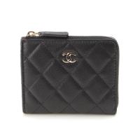 シャネル CHANEL キャビアスキン ココマーク L字ジップ