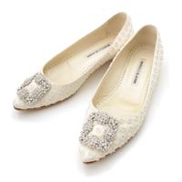 マノロブラニク MANOLO BLAHNIK ハンギシ サテン