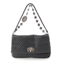 ミュウミュウ MIUMIU レザー ナッパクリスタル ロゴ