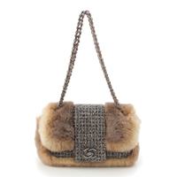 シャネル CHANEL 10番台 ミンクファー ツイード